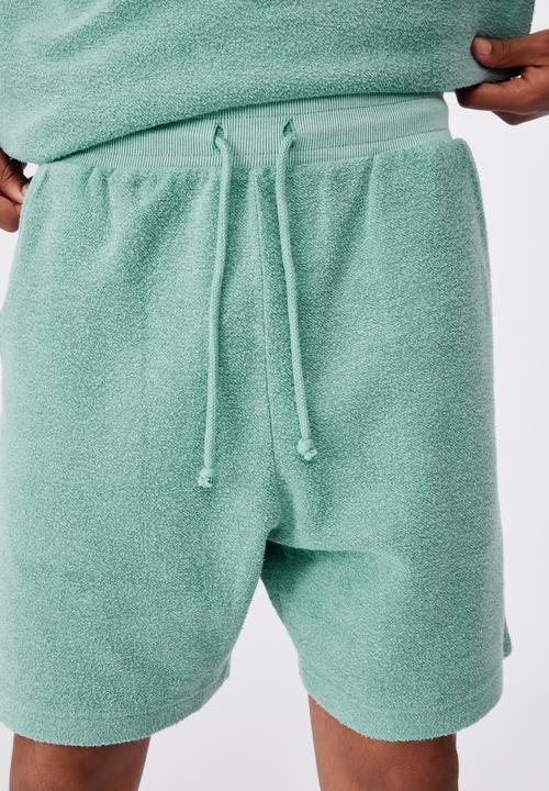 Factorie - Reverse fleece track short - mint