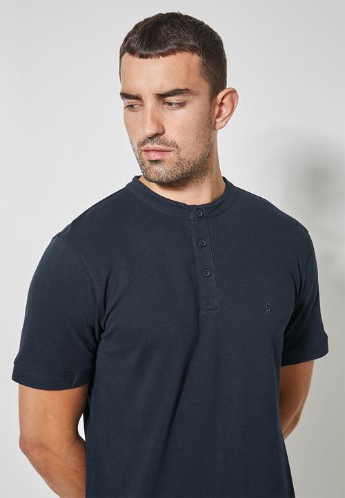 Superbalist - 2-Pack Siya mandarin golfer - grey melange & navy
