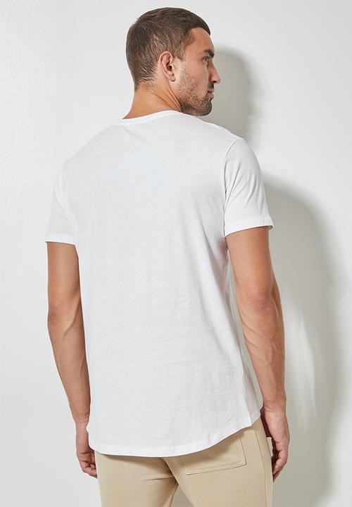 Superbalist - 2 Pack barney longline curved hem tee - black & white