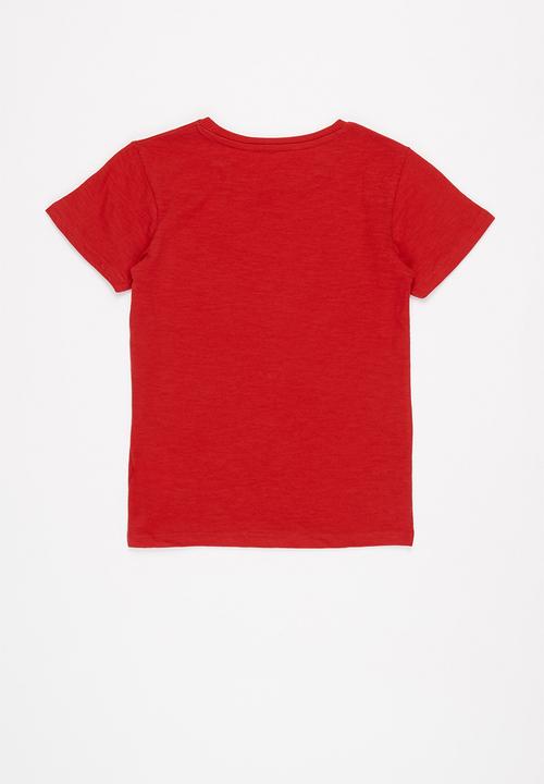 MINOTI - Boys red basic slub T-shirt - red