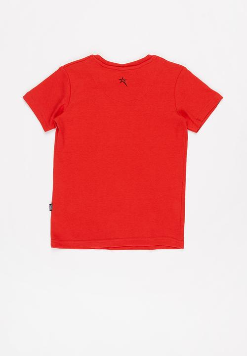 SOVIET - Hull short sleeve V-neck muscle tee  - red