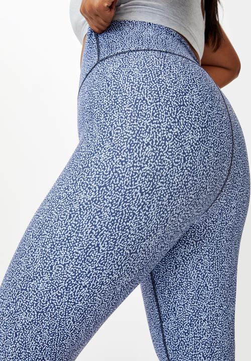 Cotton On - Curve active reversible 7/8 tights - irregular navy speck
