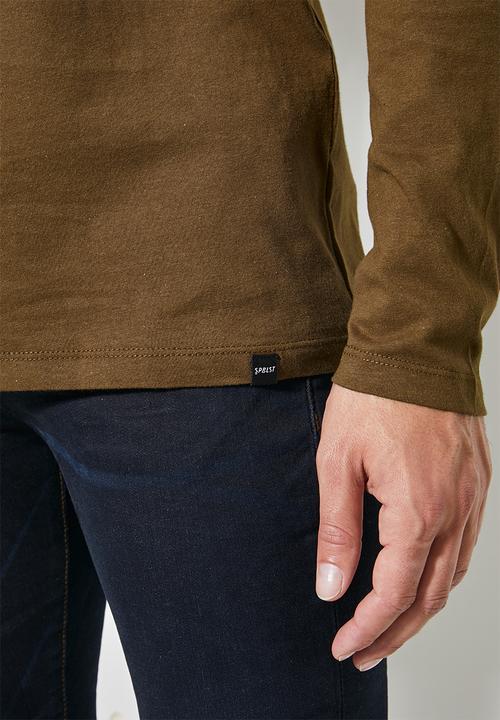 Superbalist - 2 Pack nate long sleeve crew neck tee - navy & brown