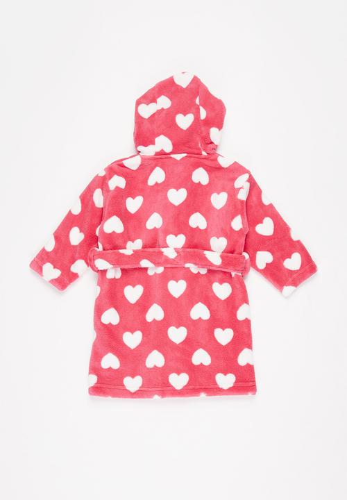 MINOTI - Cuddle robe - pink & white 