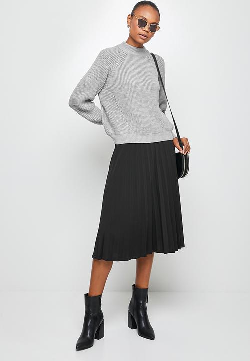 edit - Ribbed raglan jumper - grey melange
