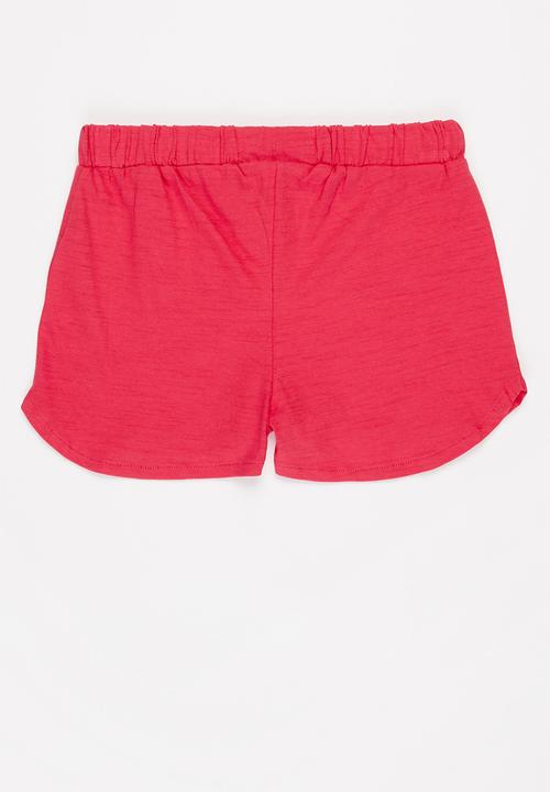 MINOTI - Girls basic slub short - raspberry 