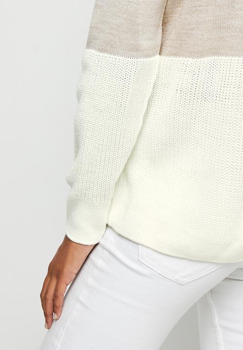edit - Colourblock jumper - oatmeal milk