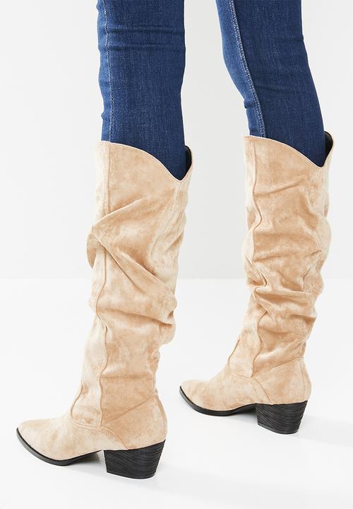 Z_Code_Z - Alma slouchy western boot - beige