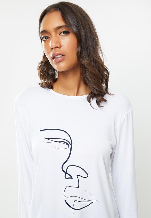 Superbalist - Sleep tee & pants set - white & navy 