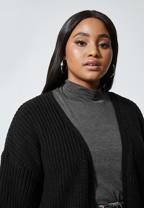 Superbalist - Chunky knitwear cardi - black