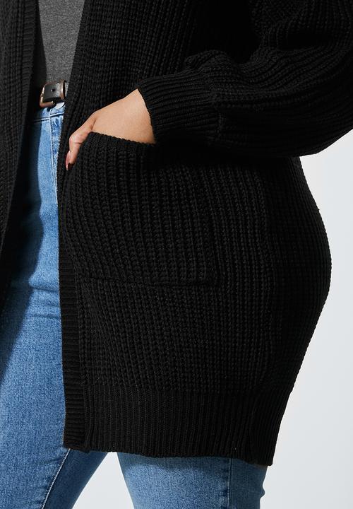 Superbalist - Chunky knitwear cardi - black