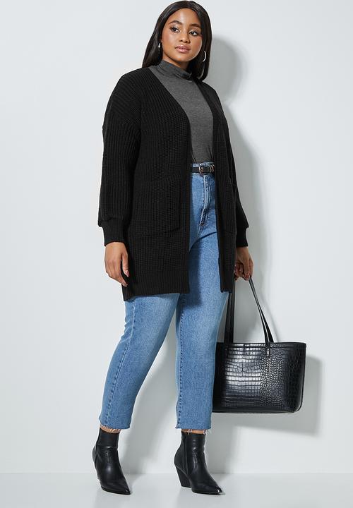 Superbalist - Chunky knitwear cardi - black