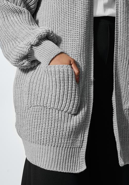 Superbalist - Chunky knitwear cardi - grey