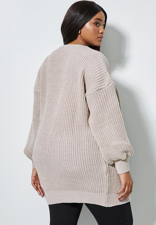 Superbalist - Chunky knitwear cardi - stone
