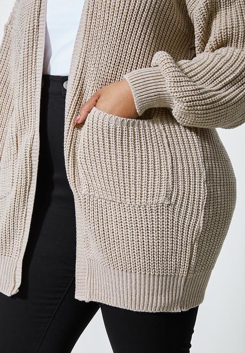 Superbalist - Chunky knitwear cardi - stone
