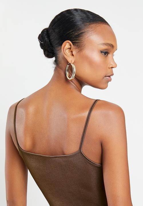 Missguided - Sculpted slinky ruched bust strappy body - brown