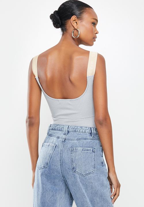 Missguided - Missguided cupped bodysuit co ord - grey