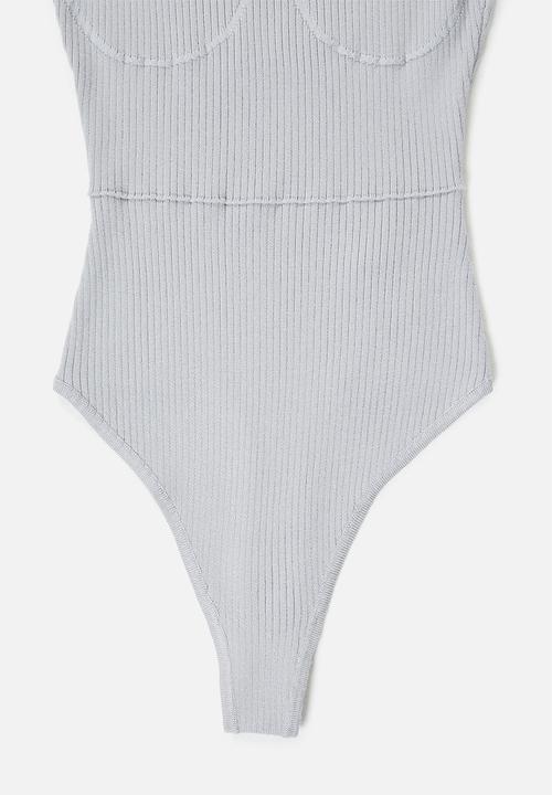 Missguided - Missguided cupped bodysuit co ord - grey