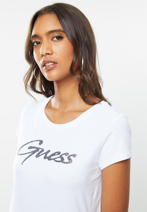 GUESS - Short sleeve glitter rock Guess tee - white