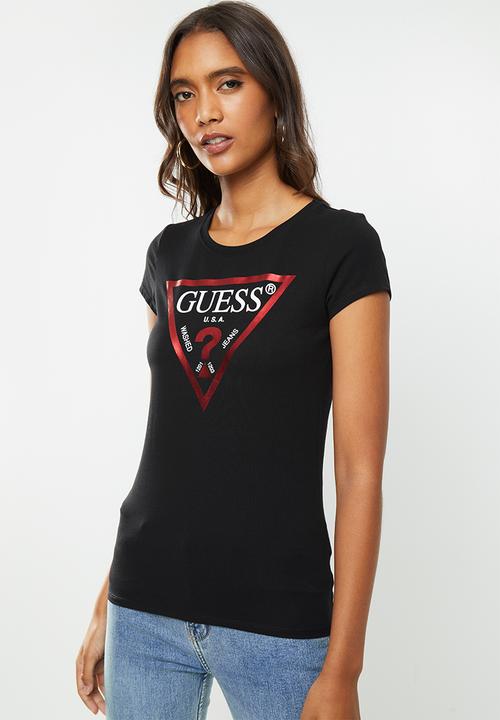 GUESS - Short sleeve core triangle tee - black