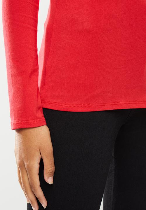 GUESS - Long sleeve zebra r3 logo tee - red