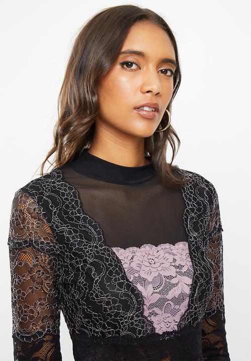 GUESS - Long sleeve Emma mock neck top - black 