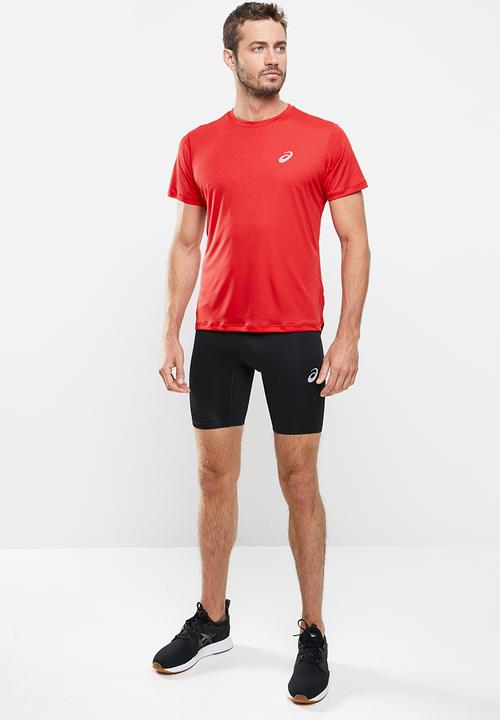 ASICS - Silver ss top - red