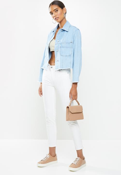 SISSY BOY - Crop boxed denim jacket - blue