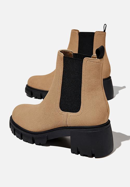 Cotton On - Kaia combat gusset boot - taupe nubuck