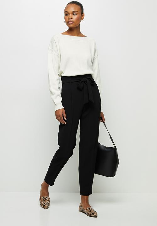 edit - Slash neck jumper - milk