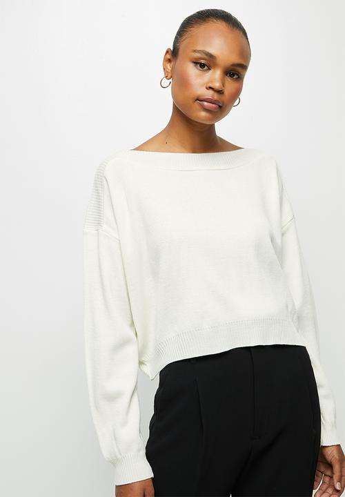 edit - Slash neck jumper - milk