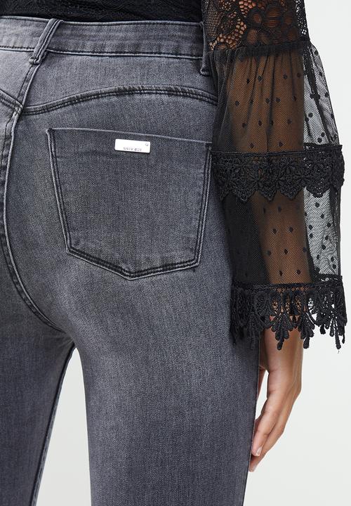 SISSY BOY - Germain:ryder skinny with knee slash - black