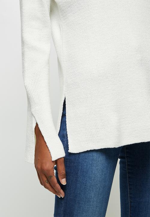 edit - Longline crew neck jumper - milk