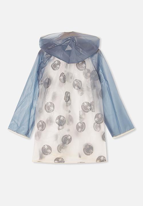 Cotton On - Cloudburst raincoat - steel smiley