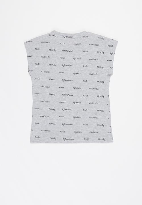 GUESS - Girls sequin detail tee - grey
