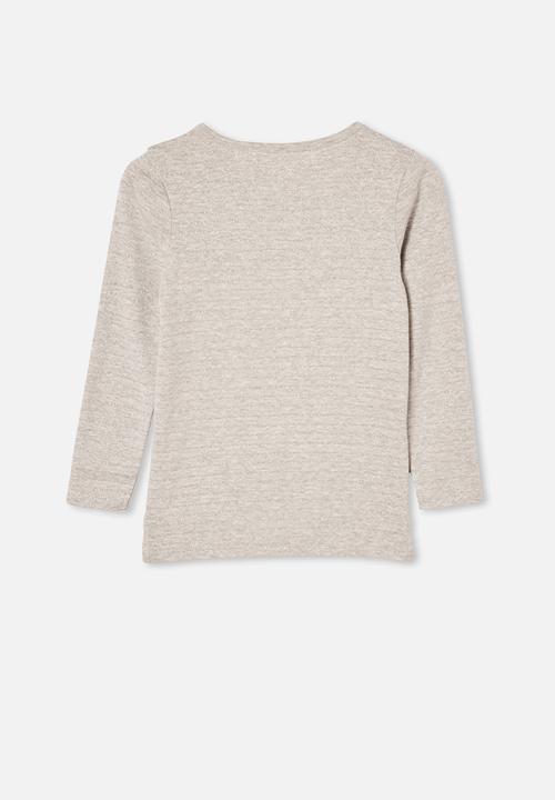 Cotton On - Jessie crew - grey marle/silver lurex stripe