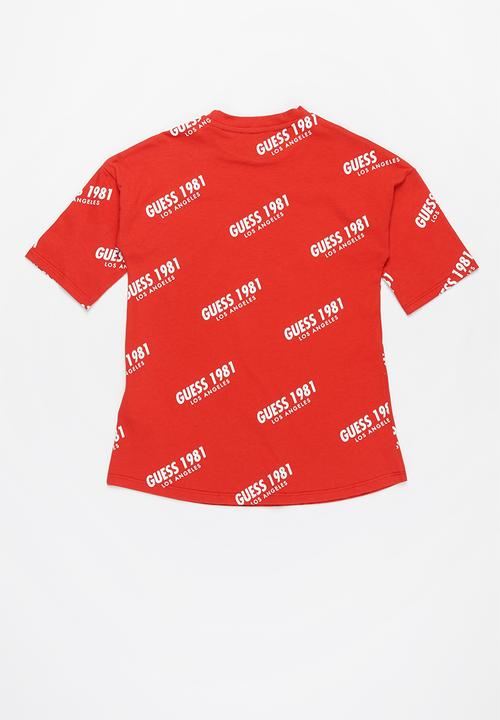 GUESS - Girls oversize short sleeve tee - red 