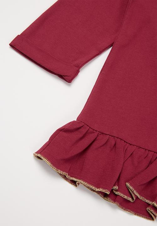GUESS - Girls branded tee - burgundy