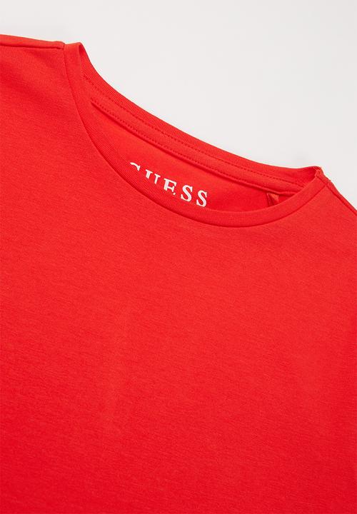 GUESS - Girls logo midi elastic tee - red