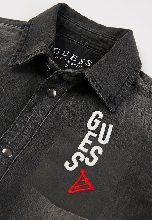 GUESS - Boys canvas adjustable shirt - dark grey