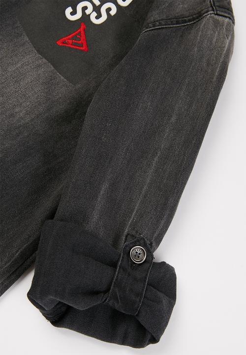 GUESS - Boys canvas adjustable shirt - dark grey