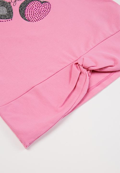 GUESS - Girls heart headphone tee - pink 
