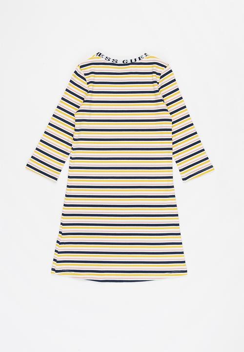 GUESS - Girls rib 3/4 sleeve dress - multi