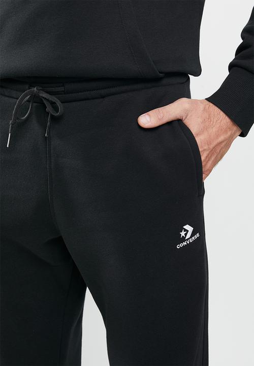 Converse - Converse embroidered star chevron fleece sweatpant - black