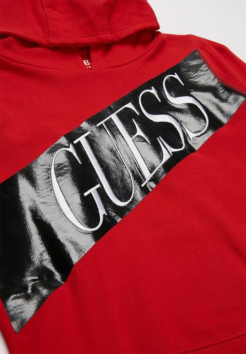 GUESS - Boys active hooded top - red