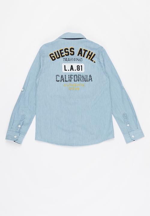 GUESS - Boys light denim adjustable shirt - blue