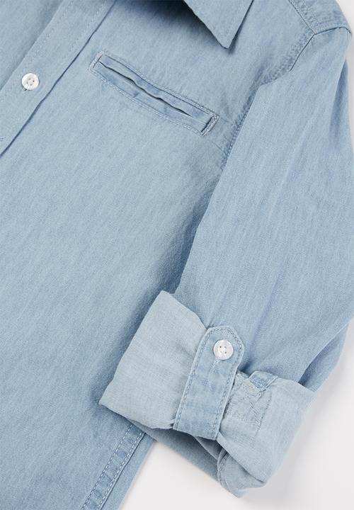 GUESS - Boys light denim adjustable shirt - blue