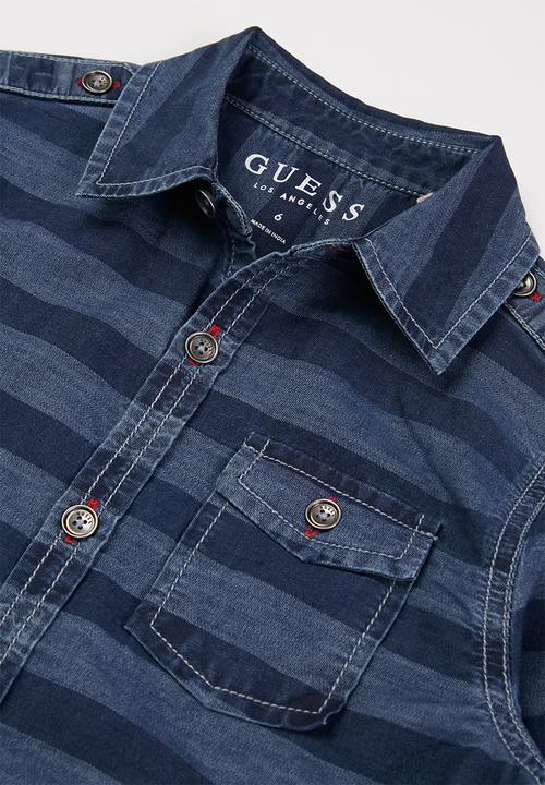 GUESS - Boys adjustable printed shirt - indigo