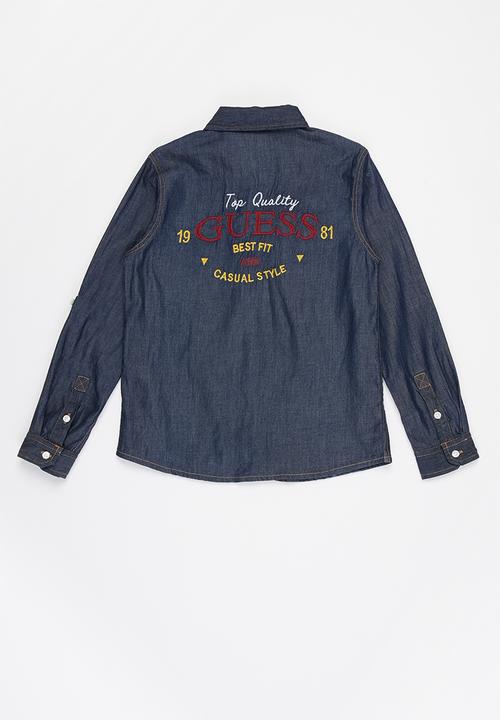 GUESS - Boys light denim adjustable shirt - navy