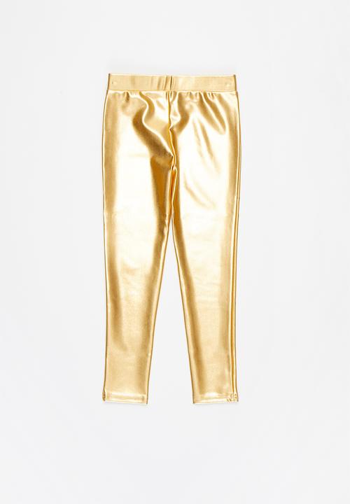 GUESS - Girls coated jersey legging - gold